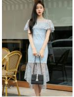 พรีออเดอร์ เดรสยาว เดรสราตรี  กระโปรงทรงหางปลา เดรสไปงานแต่ง เดรสลูกไม้ สี ฟ้าอ่อน พรีออเดอร์ เดรสยาว เดรสราตรี  กระโปรงทรงหางปลา เดรสไปงานแต่ง เดรสลูกไม้ สี ฟ้าอ่อน