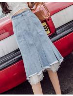 พรีออเดอร์ กระโปรงสั้น ทรงหางปลา กระโปรงยีนส์เข้ารูปแต่งชายด้วยผ้ามุ้งสองชั้น ทรงสวย สี ยีนส์อ่อน ยีนส์เก่า พรีออเดอร์ กระโปรงสั้น ทรงหางปลา กระโปรงยีนส์เข้ารูปแต่งชายด้วยผ้ามุ้งสองชั้น ทรงสวย สี ยีนส์อ่อน ยีนส์เก่า